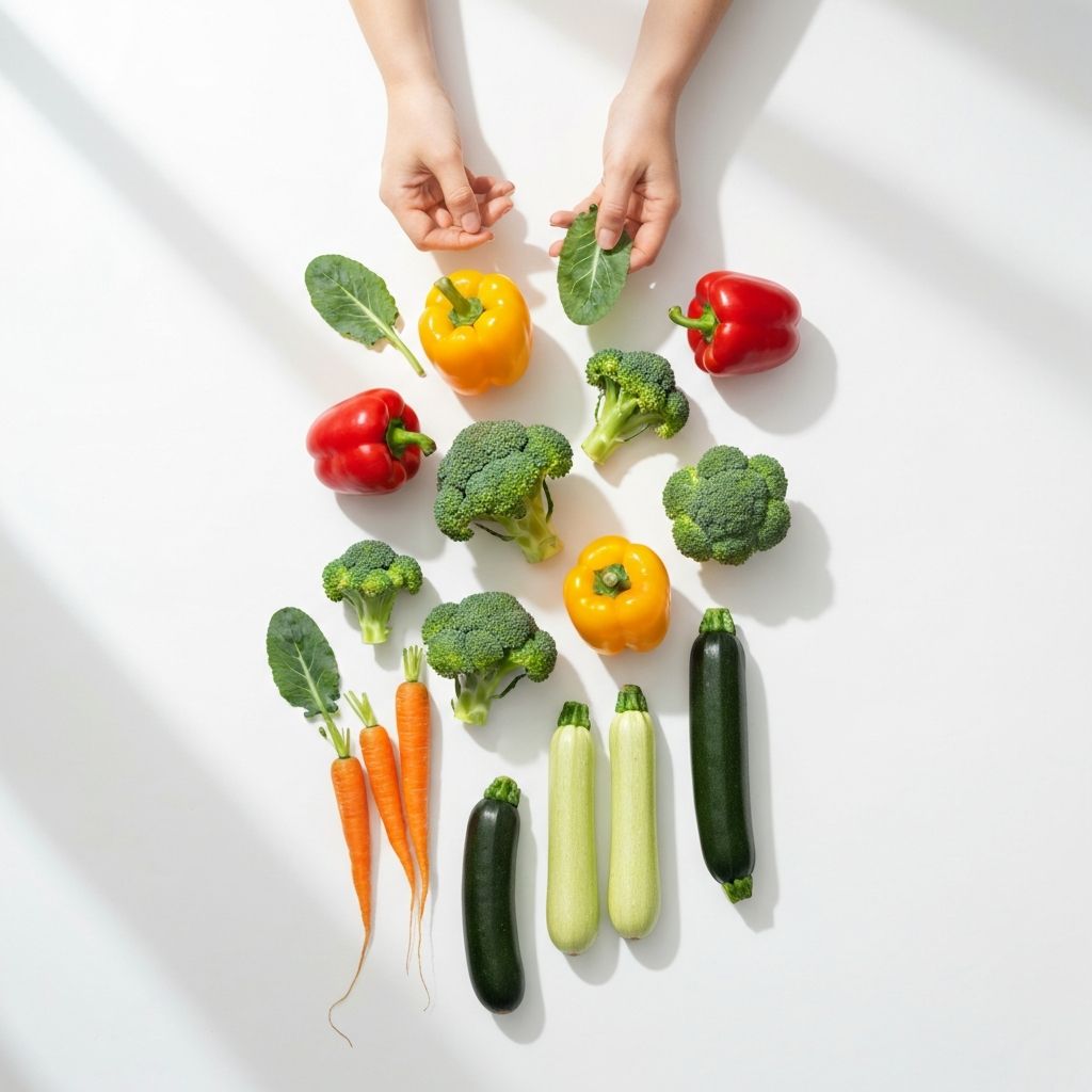 Svježe povrće - različite boje na bijeloj površini